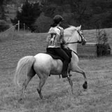 Bridi Rice on Rosie finishing her first training ride
